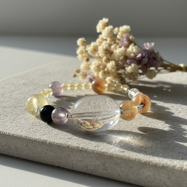 Natural Energy Crystal Bracelet - Balance, Purification & Abundanc