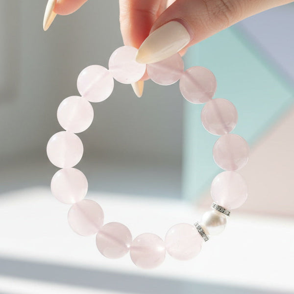 Natural Rose Quartz Crystal Bracelet - Love, Healing & Inner Peace