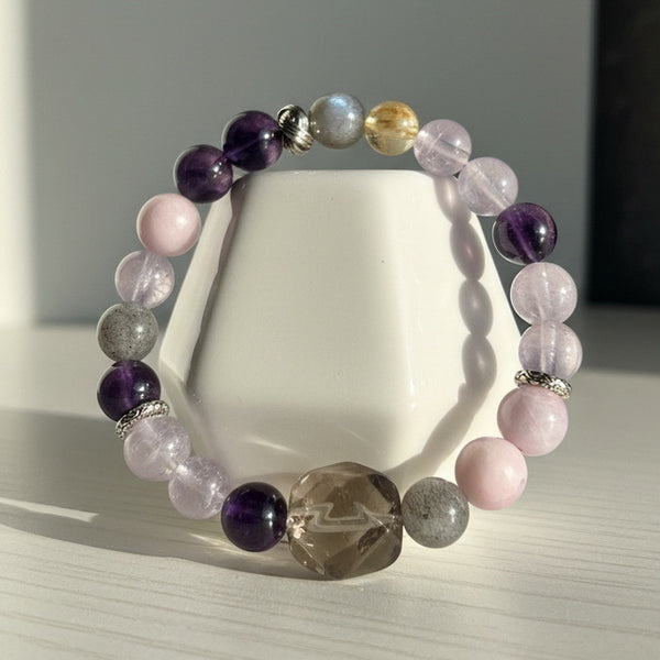 Spiritual Guardian | Amethyst Labradorite Rose Quartz Bracelet | Energy Balance Healing